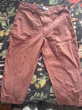 Super Trendy High Rise Barrel Leg Jeans Old Navy Women’s Rust Casual Size 16